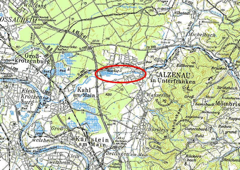 Topografische Karte Alzenau und Umgebung