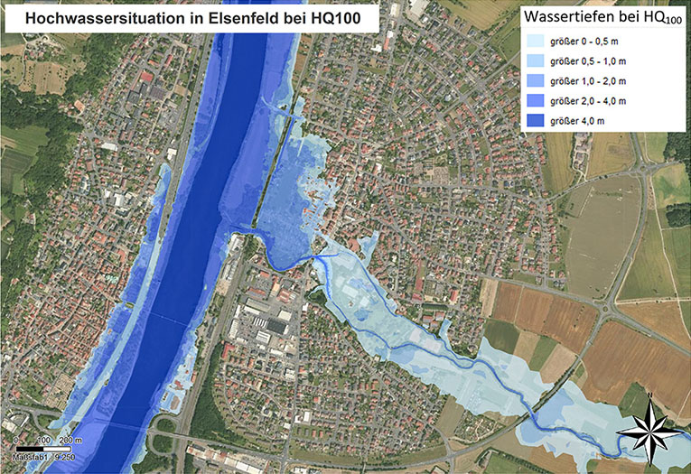 Grafik der Hochwassersituation in Elsenfeld