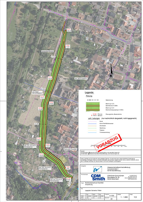 Lageplan des Deiches