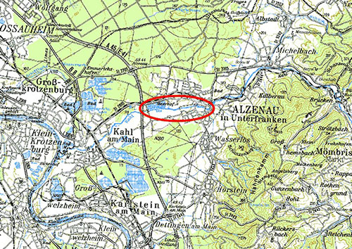 Topografische Karte mit der Lage der Maßnahme