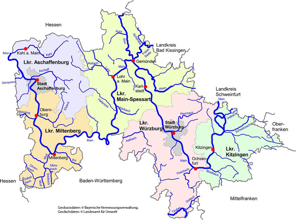 Landkreise, Städte, Gewässer Landkreise, Städte, Gewässer